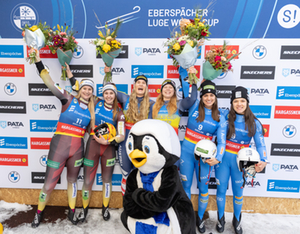 Podium Women's Doubles, Sigulda 2026