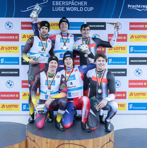 Podium Herren Doppel Nationencup, Oberhof 2024 Podium Herren Doppel Nationencup, Oberhof 2024