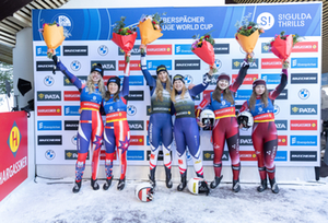 Podium Damen Doppel, Sigulda 2025