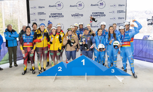 Podium Team Relay, Olympic Test Event Cortina