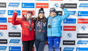 Nationscup Podium, Women's singles, Lake Placid 2025