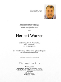 Nachruf Herbert Wurzer