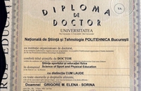 Diploma Sorina Ticu academic degree of Doctor of Science in Sports and Physical Education Diploma Sorina Ticu academic degree of Doctor of Science in Sports and Physical Education