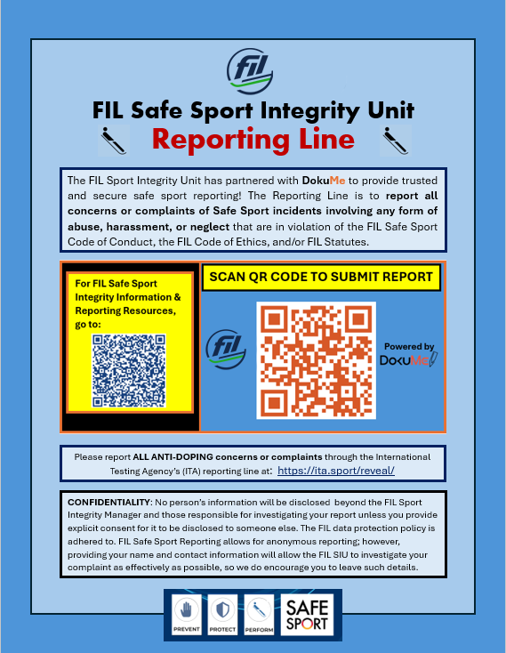 FIL Sport Integrity Reporting Placard FIL Events