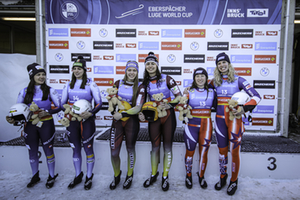 Podium Damen Doppel, Innsbruck 2024 Podium Damen Doppel, Innsbruck 2024