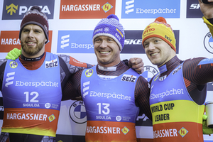 Podium Men's singles, Sprint, Sigulda 2024 Podium Men's singles, Sprint, Sigulda 2024