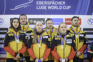 Deutsche Staffel beim Finalsieg in Sigulda 2023/2024 Deutsche Staffel beim Finalsieg in Sigulda 2023/2024