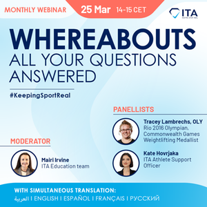 ITA Webinar March 24 - Whereabouts ITA Webinar March 24 - Whereabouts