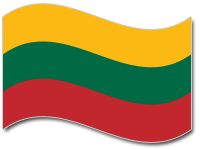 Litauen Fahne 014 Wehend
