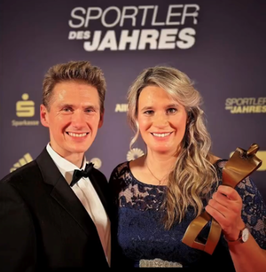 Natalie Geisenberger und ihr Mann Markus Scheer bei Sportler des Jahres