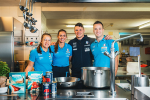Italiens Rodler kochen Olympic Rings Pasta