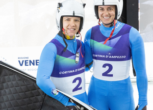 Andrea V&ouml;tter and Marion Oberhofer at the Olympic Test Event in Cortina 2025