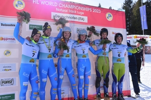 WM 2023 Deutschnofen Podium Doppelsitzer